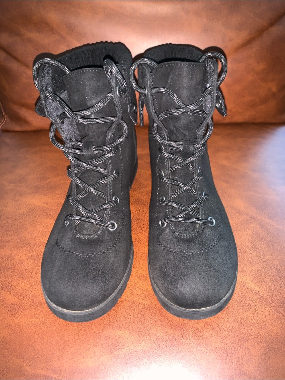 Black Women's Lace-Up Boots